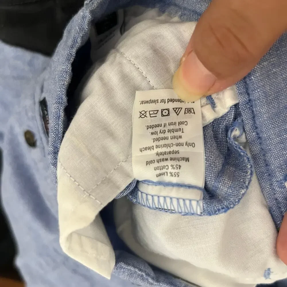 Janie and Jack Blue Linen Blend Roll Cuff Pants Toddler 18-24M Summer Casual Boy